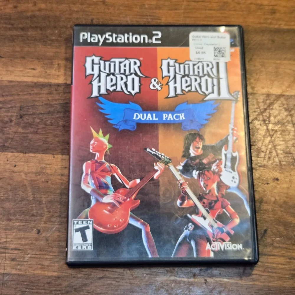 Guitar Hero and Guitar Hero II Dual Pack PlayStation 2 PS2 Complete